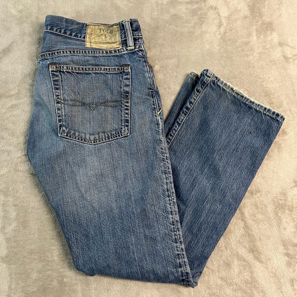 Vintage Y2K Polo Ralph Lauren Boot Cut Jeans Mens 32x30 Blue Denim 750